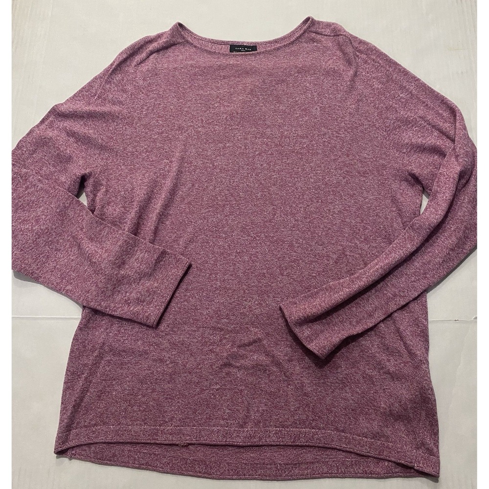 Zara Man Knit Long Sleeve Cotton Crewneck Shirt. Men's XL